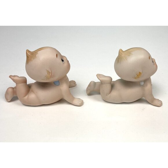 VTG Lot 4 Porcelain Bisque 3.5" KEWPIE Doll FIGURINES Sitting Crawling KW913 EUC - Picture 3 of 11